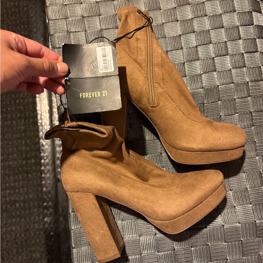 Forever 21 Brown Heeled Boots